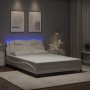 Estructura cama con luces LED cuero sintético blanco 140x190 cm de , Camas y somieres - Ref: Foro24-3214016, Precio: 232,95 €...