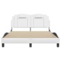 Estructura cama con luces LED cuero sintético blanco 140x190 cm de , Camas y somieres - Ref: Foro24-3214016, Precio: 232,95 €...