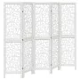 Biombo separador de 5 paneles madera maciza Paulownia blanco de , Divisores de ambientes - Ref: Foro24-358741, Precio: 128,42...