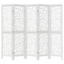 Biombo separador de 5 paneles madera maciza Paulownia blanco de , Divisores de ambientes - Ref: Foro24-358741, Precio: 130,86...