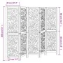 Biombo separador de 5 paneles madera maciza Paulownia blanco de , Divisores de ambientes - Ref: Foro24-358741, Precio: 128,42...