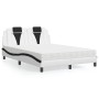 Cama con colchón cuero sintético blanco y negro 140x200 cm de , Camas y somieres - Ref: Foro24-3208802, Precio: 433,87 €, Des...