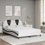 Cama con colchón cuero sintético blanco y negro 140x200 cm de , Camas y somieres - Ref: Foro24-3208802, Precio: 433,87 €, Des...