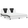 Cama con colchón cuero sintético blanco y negro 180x200 cm de , Camas y somieres - Ref: Foro24-3208816, Precio: 459,59 €, Des...