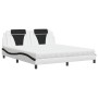 Cama con colchón cuero sintético blanco y negro 180x200 cm de , Camas y somieres - Ref: Foro24-3208816, Precio: 459,59 €, Des...