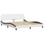 Cama con colchón cuero sintético blanco y negro 180x200 cm de , Camas y somieres - Ref: Foro24-3208816, Precio: 459,59 €, Des...