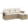 Juego de sofás jardín con cojines 4 pzas ratán sintético beige de , Conjuntos de jardín - Ref: Foro24-3263754, Precio: 278,83...