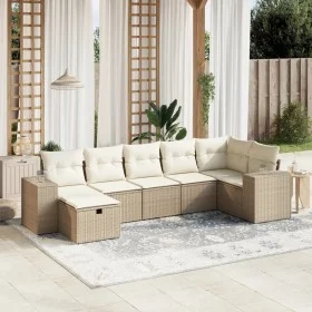 Set sofás de jardín 7 piezas y cojines ratán sintético beige by , Garden sets - Ref: Foro24-3264454, Price: 499,27 €, Discoun...