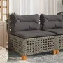 Sofá de jardín sin reposabrazos con cojines ratán PE gris by , Outdoor sofas - Ref: Foro24-365927, Price: 95,34 €, Discount: %