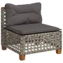 Sofá de jardín sin reposabrazos con cojines ratán PE gris by , Outdoor sofas - Ref: Foro24-365927, Price: 95,34 €, Discount: %