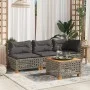 Sofá de jardín sin reposabrazos con cojines ratán PE gris by , Outdoor sofas - Ref: Foro24-365927, Price: 95,34 €, Discount: %