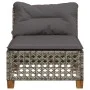 Sofá de jardín sin reposabrazos con cojines ratán PE gris by , Outdoor sofas - Ref: Foro24-365927, Price: 95,34 €, Discount: %