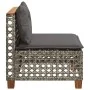 Sofá de jardín sin reposabrazos con cojines ratán PE gris by , Outdoor sofas - Ref: Foro24-365927, Price: 95,34 €, Discount: %