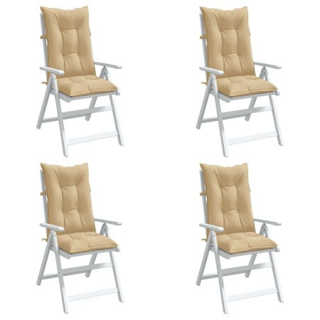 Cojines silla respaldo alto 4 uds tela beige melange 120x50x7cm de , Cojines para sillas y sofás - Ref: Foro24-4002356, Preci...