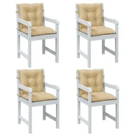 Cojines silla respaldo bajo 4 ud tela beige melange 100x50x7 cm de , Cojines para sillas y sofás - Ref: Foro24-4002389, Preci...