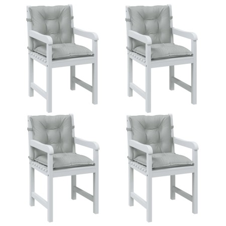 Cojines para silla respaldo bajo 4 ud tela gris claro melange de , Cojines para sillas y sofás - Ref: Foro24-4002380, Precio:...