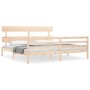 Estructura de cama de matrimonio con cabecero madera maciza de vidaXL, Camas y somieres - Ref: Foro24-3195106, Precio: 149,77...