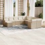 Set de sofás de jardín 11pzas con cojines ratán sintético beige en Conjuntos de jardín | Comprar online en Foru.es