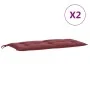 Cojines banco jardín 2 uds tela rojo tinto melange 100x50x7 cm de , Cojines para sillas y sofás - Ref: Foro24-4002595, Precio...