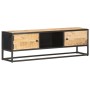 Mueble de TV puerta tallada madera de mango rugosa 130x30x40 cm de vidaXL, Muebles TV - Ref: Foro24-320943, Precio: 144,23 €,...
