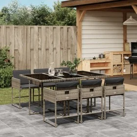 Set comedor jardín 7 pzas y cojines ratán sintético gris de , Conjuntos de jardín - Ref: Foro24-3278035, Precio: 526,70 €, De...