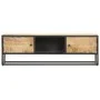 Mueble de TV puerta tallada madera de mango rugosa 130x30x40 cm de vidaXL, Muebles TV - Ref: Foro24-320943, Precio: 143,12 €,...