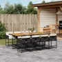 Set de comedor de jardín 9 pzas y cojines ratán sintético negro de , Conjuntos de jardín - Ref: Foro24-3278054, Precio: 543,1...