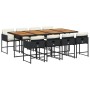 Set de comedor de jardín 9 pzas y cojines ratán sintético negro de , Conjuntos de jardín - Ref: Foro24-3278054, Precio: 543,1...