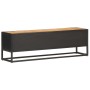 Mueble de TV puerta tallada madera de mango rugosa 130x30x40 cm de vidaXL, Muebles TV - Ref: Foro24-320943, Precio: 144,23 €,...