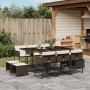 Set comedor de jardín 11 pzas y cojines ratán sintético marrón de , Conjuntos de jardín - Ref: Foro24-3278096, Precio: 486,04...