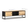 Mueble de TV puerta tallada madera de mango rugosa 130x30x40 cm de vidaXL, Muebles TV - Ref: Foro24-320943, Precio: 144,23 €,...