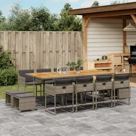 Set comedor de jardín con cojines 13 pzas ratán sintético gris de , Conjuntos de jardín - Ref: Foro24-3278113, Precio: 844,66...