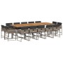 Set comedor de jardín con cojines 15 pzas ratán sintético gris de , Conjuntos de jardín - Ref: Foro24-3278185, Precio: 889,28...