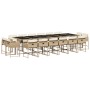 Set comedor de jardín 17 pzas con cojines ratán sintético beige de , Conjuntos de jardín - Ref: Foro24-3278193, Precio: 977,4...