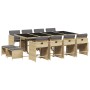 Set comedor de jardín con cojines 13 pzas ratán sintético beige de , Conjuntos de jardín - Ref: Foro24-3277931, Precio: 686,2...