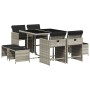 Set comedor de jardín 9 pzas cojines ratán sintético gris claro de , Conjuntos de jardín - Ref: Foro24-3277726, Precio: 414,0...