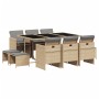 Set comedor de jardín 11 pzas con cojines ratán sintético beige de , Conjuntos de jardín - Ref: Foro24-3277739, Precio: 583,1...