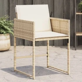 Sillas de jardín con cojines 4 uds ratán sintético beige de , Sillas de jardín - Ref: Foro24-4007479, Precio: 208,11 €, Descu...