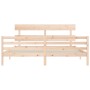 Estructura de cama de matrimonio con cabecero madera maciza de vidaXL, Camas y somieres - Ref: Foro24-3195106, Precio: 149,77...