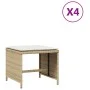 Gartenhocker mit Kissen, 4 Stück, PE-Rattan, beige, 40x40x35 cm. von , Hocker für den Außenbereich - Ref: Foro24-4007487, Pre...