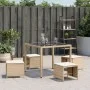 Gartenhocker mit Kissen, 4 Stück, PE-Rattan, beige, 40x40x35 cm. von , Hocker für den Außenbereich - Ref: Foro24-4007487, Pre...