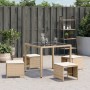 Taburetes jardín con cojines 4 uds ratán PE beige 40x40x35 cm de , Otomanas de exterior - Ref: Foro24-4007487, Precio: 87,70 ...