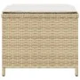 Gartenhocker mit Kissen, 4 Stück, PE-Rattan, beige, 40x40x35 cm. von , Hocker für den Außenbereich - Ref: Foro24-4007487, Pre...