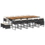 Set comedor de jardín con cojines 15 pzas ratán sintético negro de , Conjuntos de jardín - Ref: Foro24-3278126, Precio: 794,9...