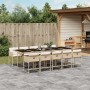 Set comedor de jardín 11 pzas con cojines ratán sintético beige de , Conjuntos de jardín - Ref: Foro24-3278061, Precio: 708,2...