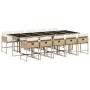 Set comedor de jardín 11 pzas con cojines ratán sintético beige de , Conjuntos de jardín - Ref: Foro24-3278061, Precio: 708,2...
