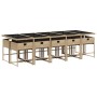 Set comedor de jardín 11 pzas con cojines ratán sintético beige de , Conjuntos de jardín - Ref: Foro24-3278063, Precio: 705,0...