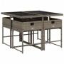 Set comedor de jardín 5 piezas con cojines ratán sintético gris de , Conjuntos de jardín - Ref: Foro24-3278023, Precio: 269,8...