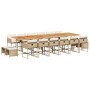 Set comedor de jardín 17 pzas con cojines ratán sintético beige de , Conjuntos de jardín - Ref: Foro24-3278139, Precio: 953,5...