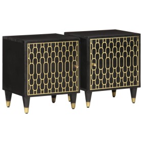 Mesitas de noche 2 uds madera maciza de mango 40x33x46 cm de , Mesitas de noche - Ref: Foro24-358317, Precio: 111,80 €, Descu...